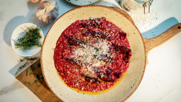 Risotto z pieczonym burakiem i czerwonym winem 