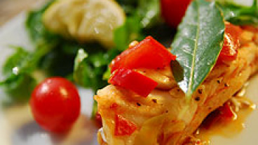 Okoń w morskich warzywach