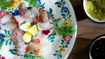 Marynowany sandacz  z sosem musztardowym