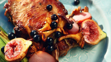 Kotlety ze schabu z figami i porem